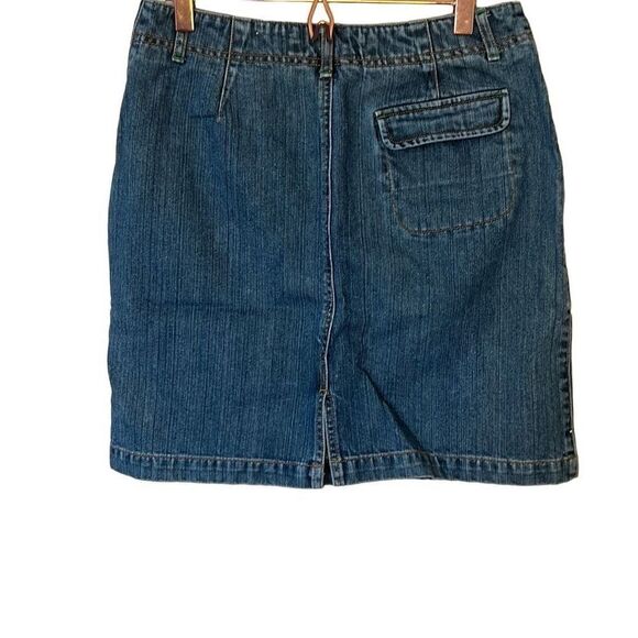 Eddie Bauer Zippered Pocket Pencil Denim Mini Skirt Medium Wash Size 2P - Picture 8 of 8